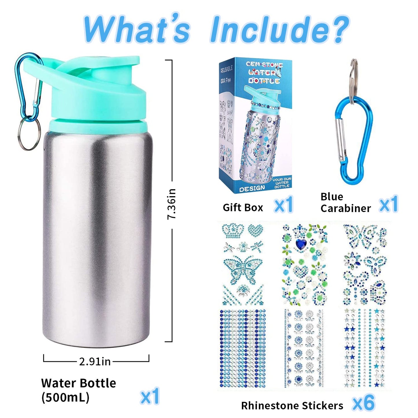 Gift For Girls, Decorate Create Your Own Water Bottle Kits For Girls, Girls Diy Arts And Crafts Kits Supplies Toys For Children