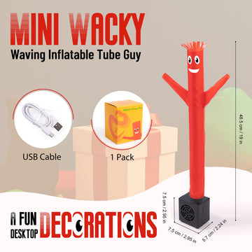 Mealivos Mini Wacky Waving Inflatable Tube Guy with Blower - Funny Mini Inflatable Tube Man Desktop Decor White Elephant Gift fo