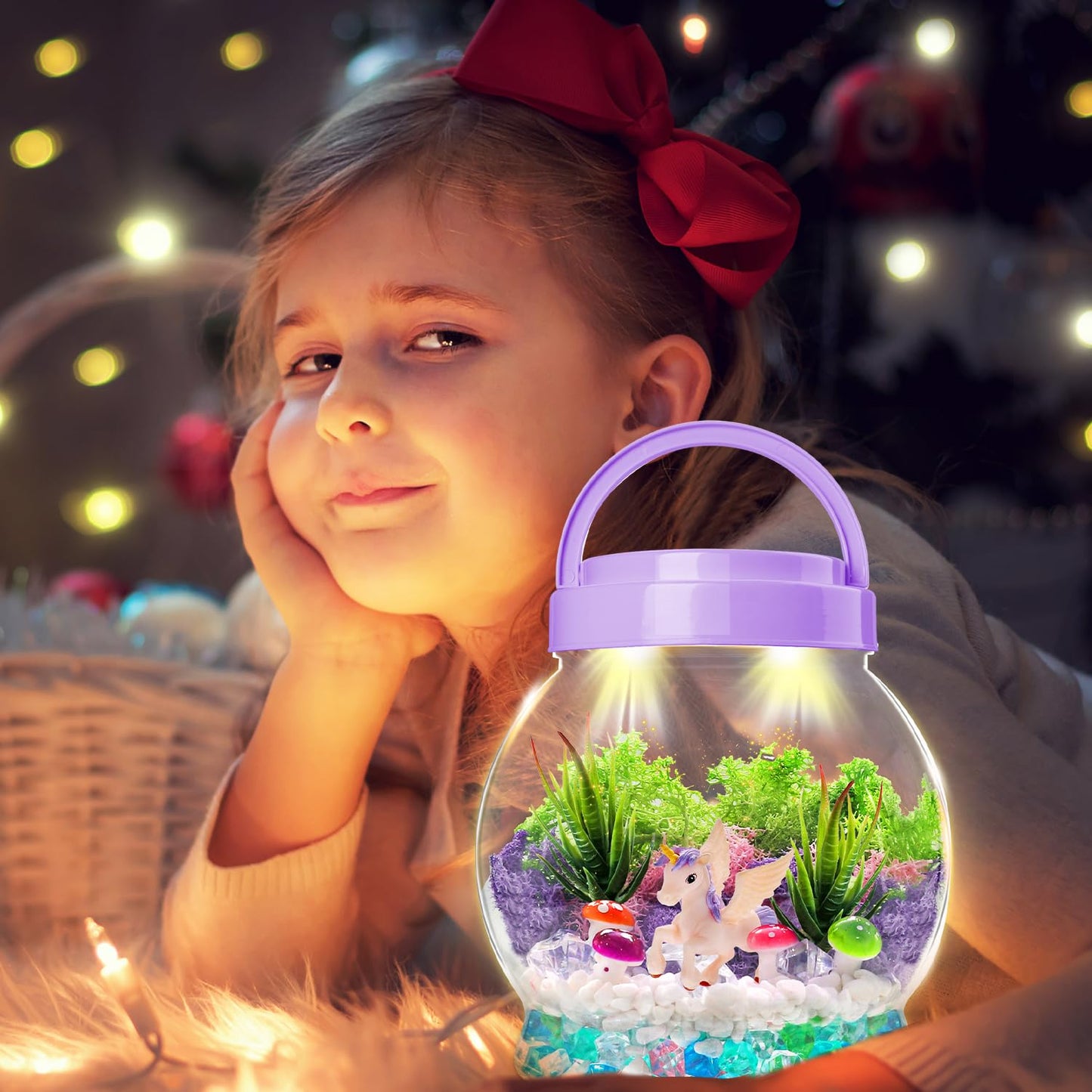 Light-Up Unicorn Terrarium Kit For Kids, Easter Gifts For Kids Girls, Diy Unciorns Toys Crafts For Girl 3, 4, 5, 6, 7, 8+Year Old Birthday Gifts