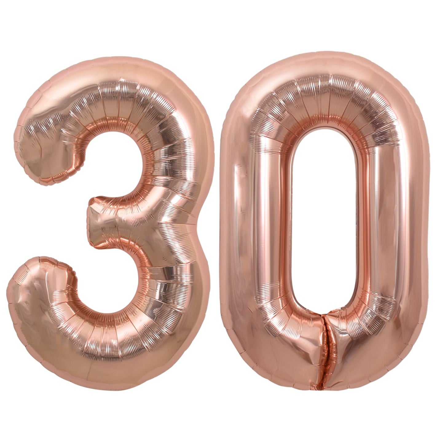 Toniful 40 Inch Large Rose Gold Number 30 Balloons Giant Digital 30 Helium Balloons, Foil Mylar Big Number Balloons For 30Th Bir