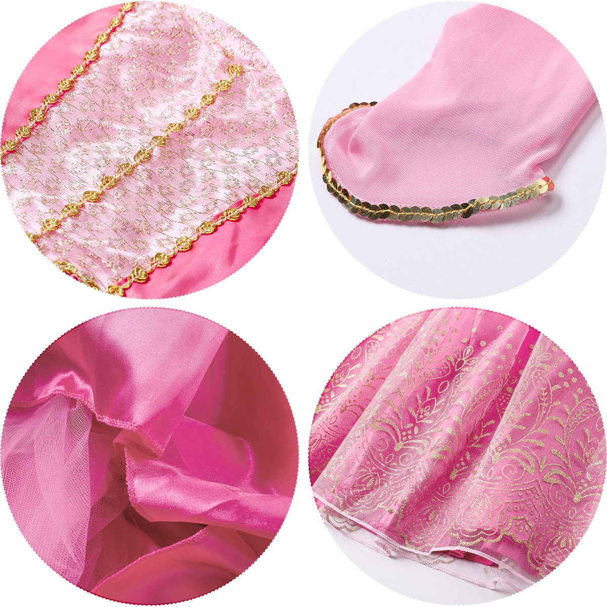 Itvti Little Girls Princess Costume Dress Up Cosplay For Carnival Halloween Party Pink, 6-7 Years(Tag 140)