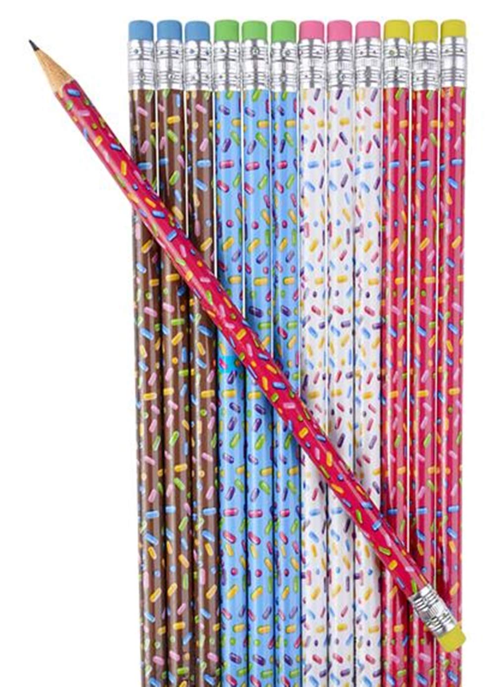 HAPPY DEALS ~ Donut Sprinkle Pencils | 24 Pc | Sweet Treats Party Favors