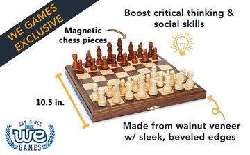 We Games Magnetic Chess Set, Folding Wooden Chess Board, Travel Chess Set, Chess Sets For Adults, Beautiful Portable Chess Set,