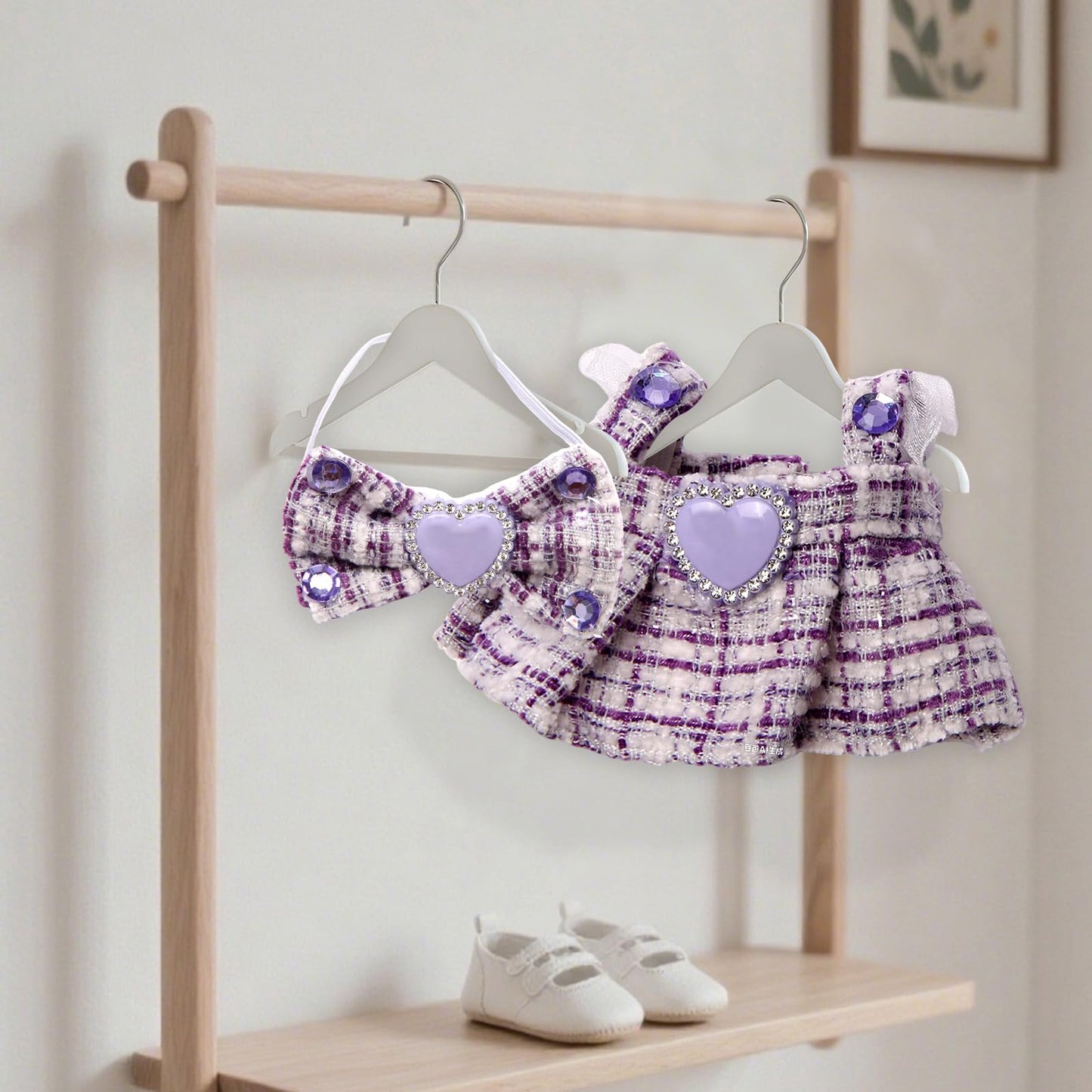 Hongvkae Doll Outfit Set for 17cm Dolls 2 Piece Clothes Set for Doll enhanced Fashion Dresses for Dolls Accessories Suit (Purple)