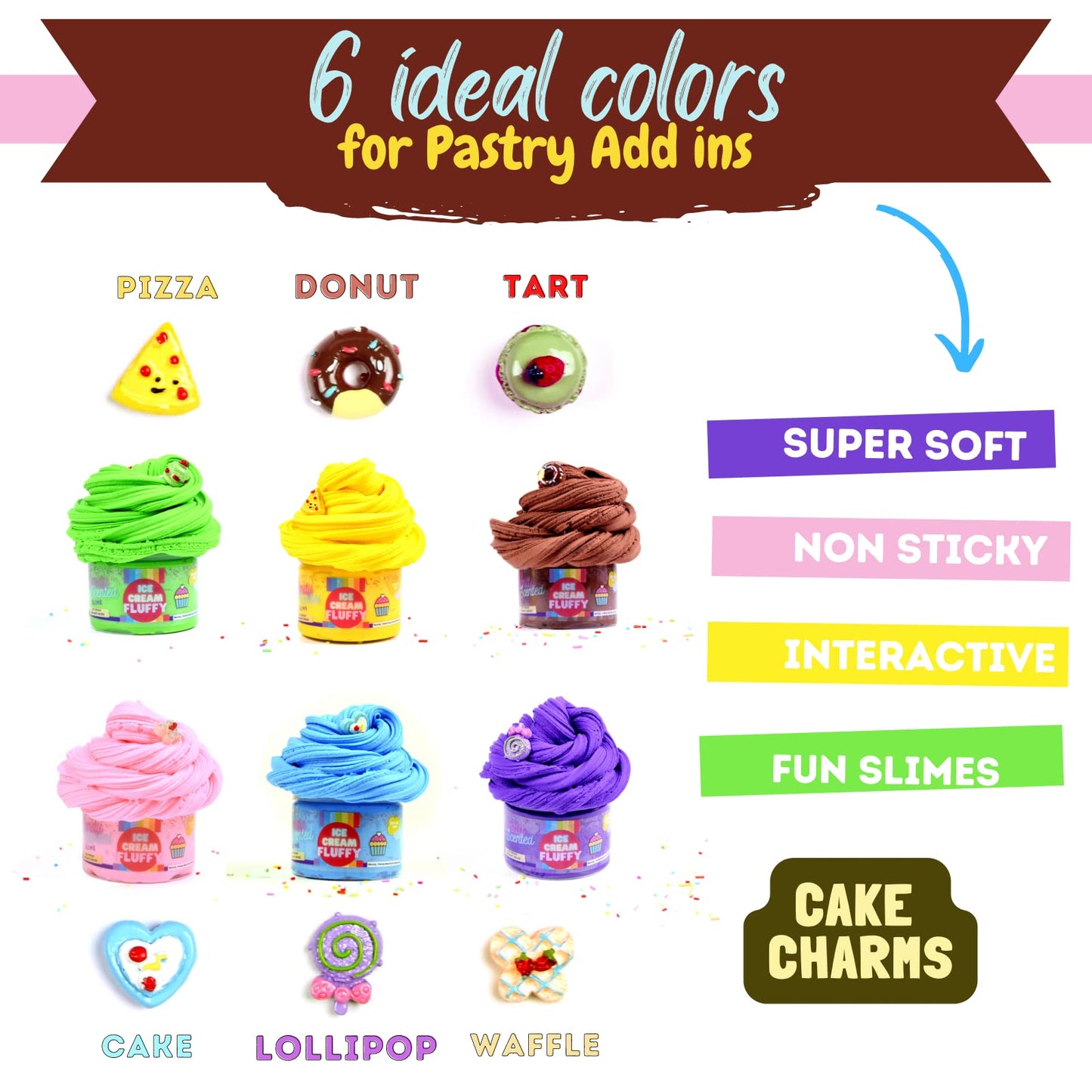 Butter Slime Making Kit Super Soft Non Sticky 6 Color Pack In Gift Box, Stretchy Scented Butter Slime Ice Cream Toy With Cake Ch