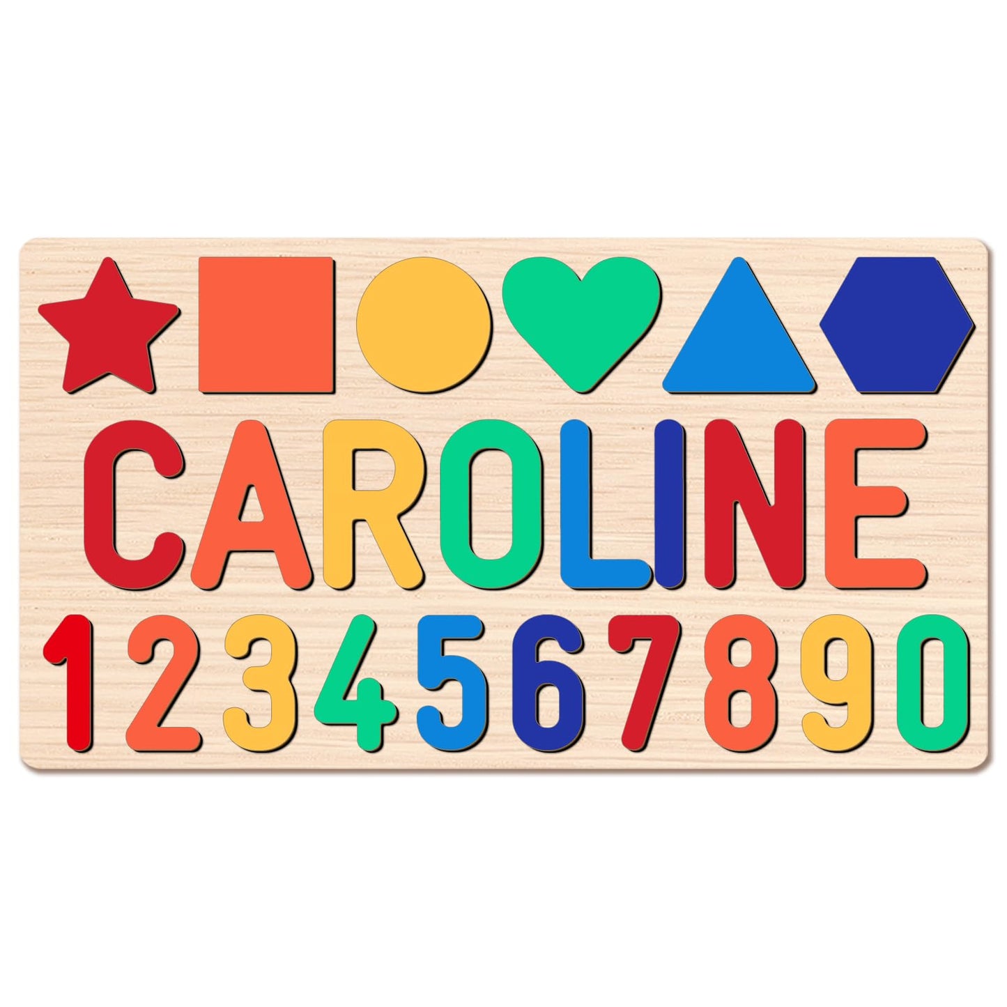 Name Puzzle For Kids Personalized, Custom Wooden Number Puzzles For Toddlers 1-3 With Shape, Personalized Baby Gifts Educational