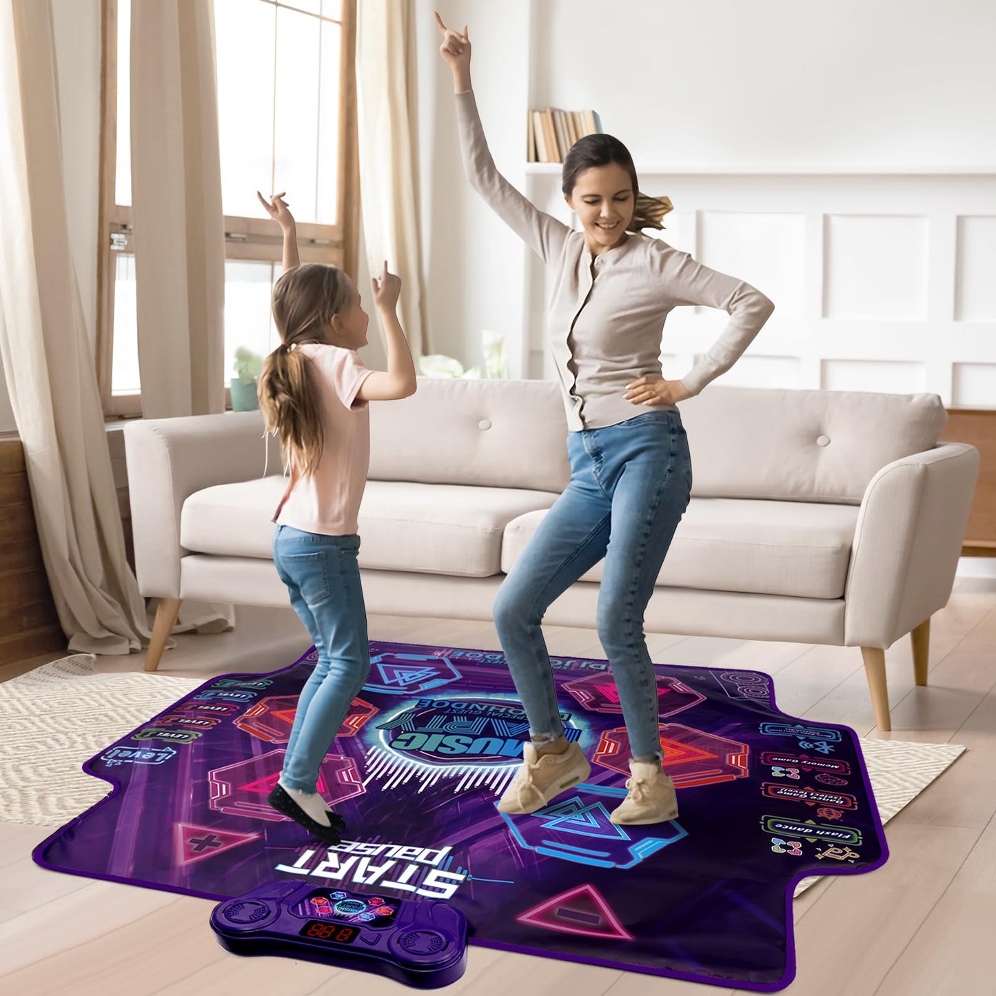 Joyrapt Dance Mat For Kids 4-8 Ages, 6 Light-Up Buttons Bluetooth Dance Mat Girls Toys For 8-10, 7 Game Modes Birthday For Teen