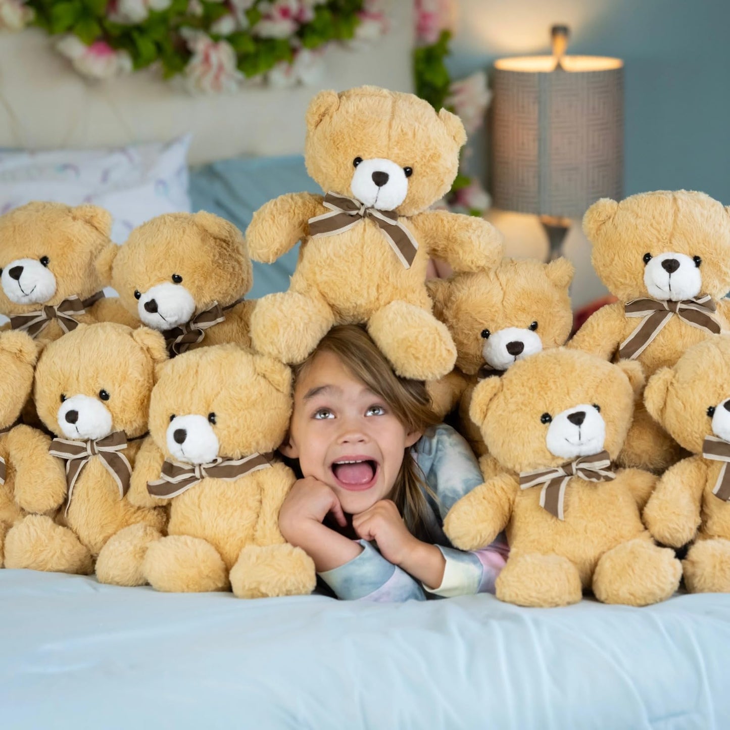 Tezituor Bulk Teddy Bears For Baby Shower, 10Pcs Teddy Bear Stuffed Animal Bulk, 12' Stuffed Bear Plush Toy For Wedding Birthday Christmas Party Decorations