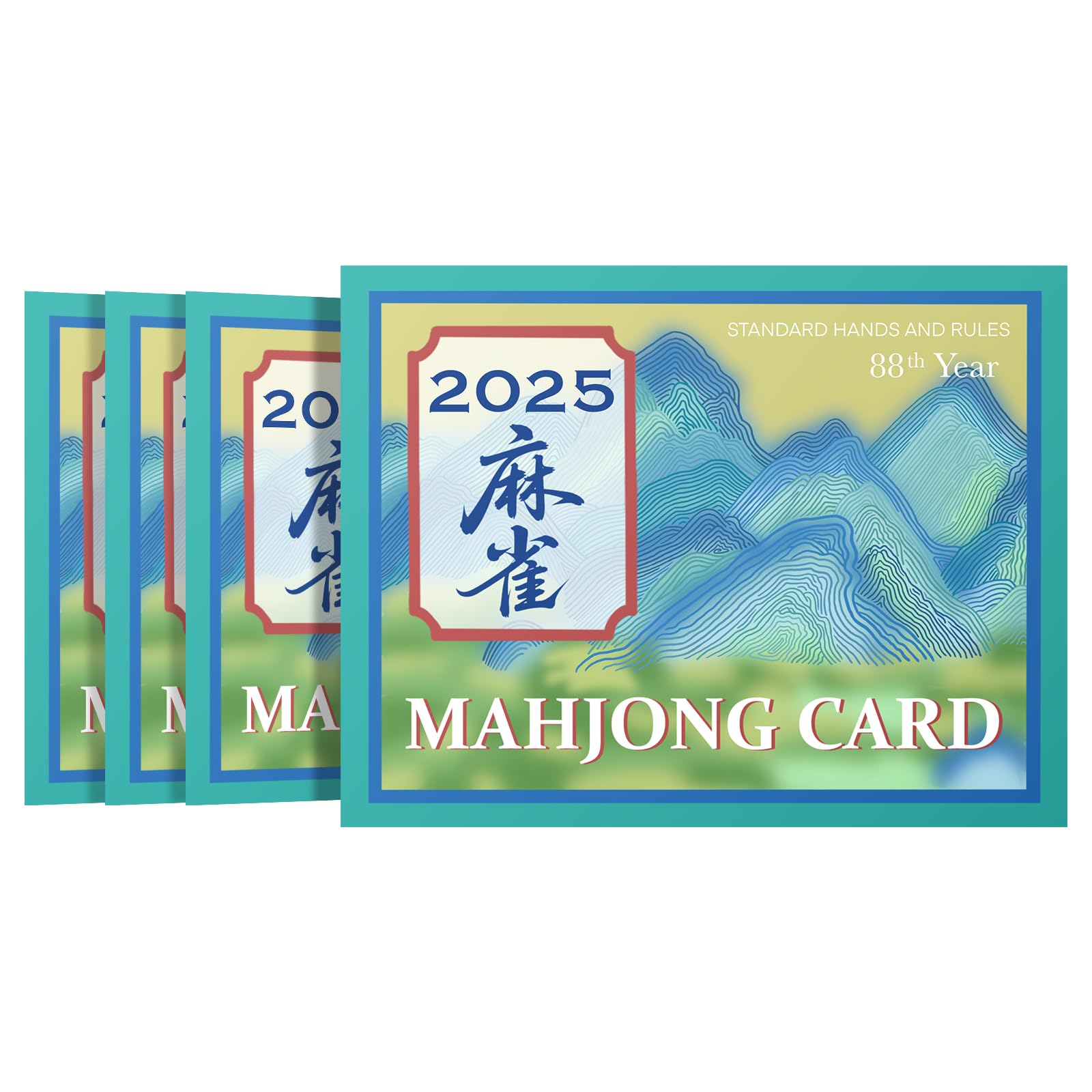 RBFSAH Mahjong Cards 2025 Large Print Set 4PCS American Majong Card Official