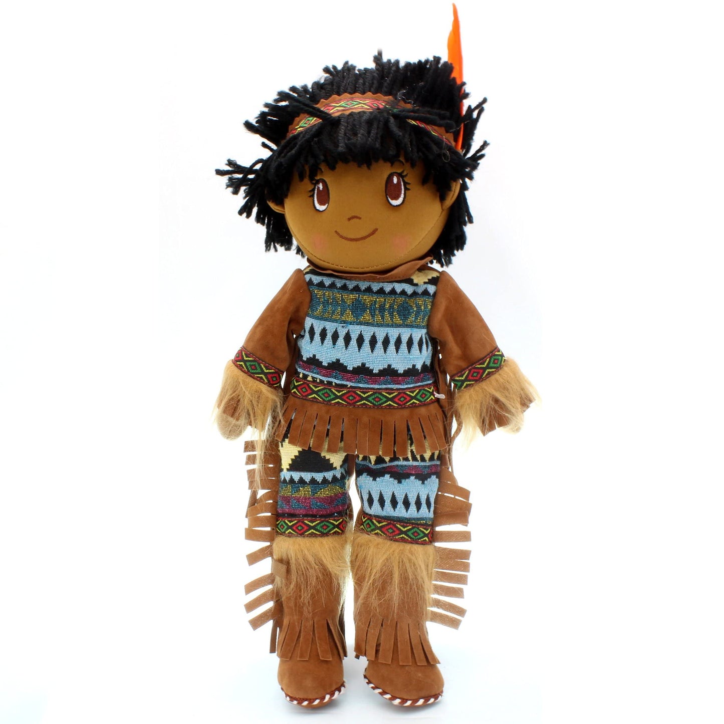 Kinnex Collections 14'' Native American Indian Plush Rag Doll -Df14001- Atul - Df140001