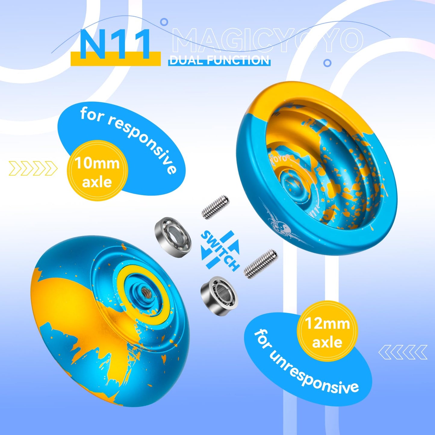 Magicyoyo Dual Purpose Yoyo N11 Responsive Yoyo For Kids 8-12 Or Above, Professional Unresponsive Yoyo With Unresponsive Bearing