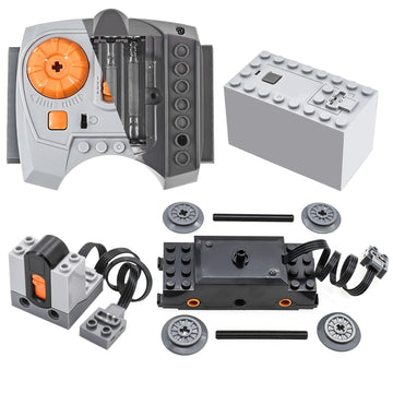 Brickbounty 4-In-1 Train Motor Set Remote Control Kit Technical Parts, Moc Control Function Power Functions For Stem Assembled B