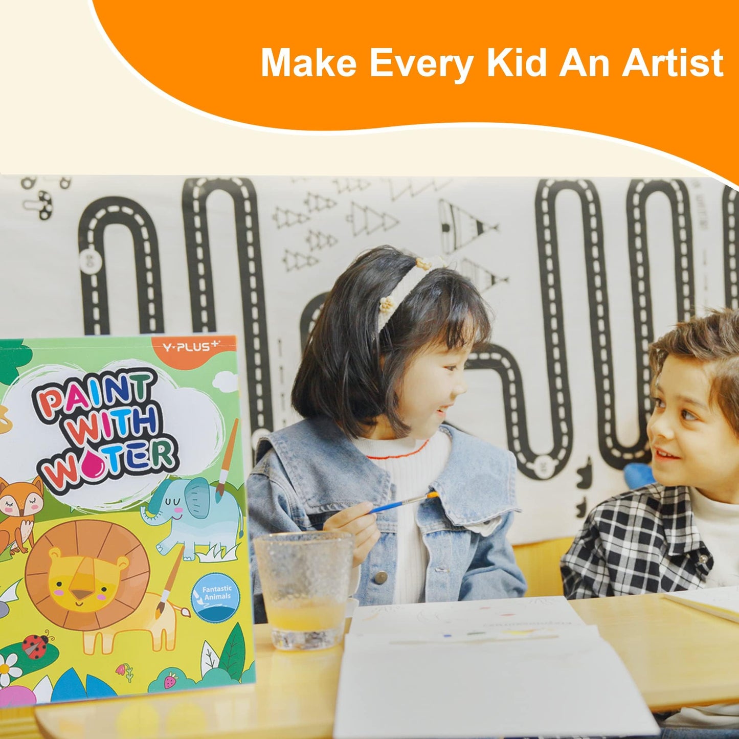 Yplus Paint With Water Books For Toddlers, Watercolor Painting Paper For Kids Ages 1-3, 2-4, Art Craft Gift For Drawing With Bru