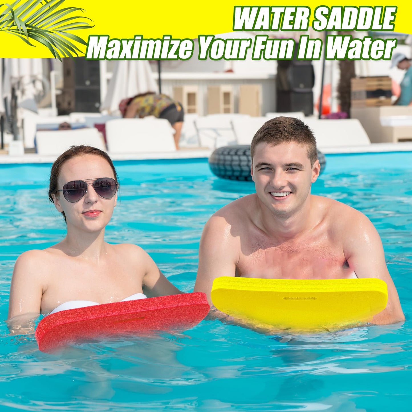 Miniinflat 6 Pcs Water Solid Saddle Floats Set Buoyant Comfortable Foam Water Resistant Floating Seat Long Reliable Saddle Loung