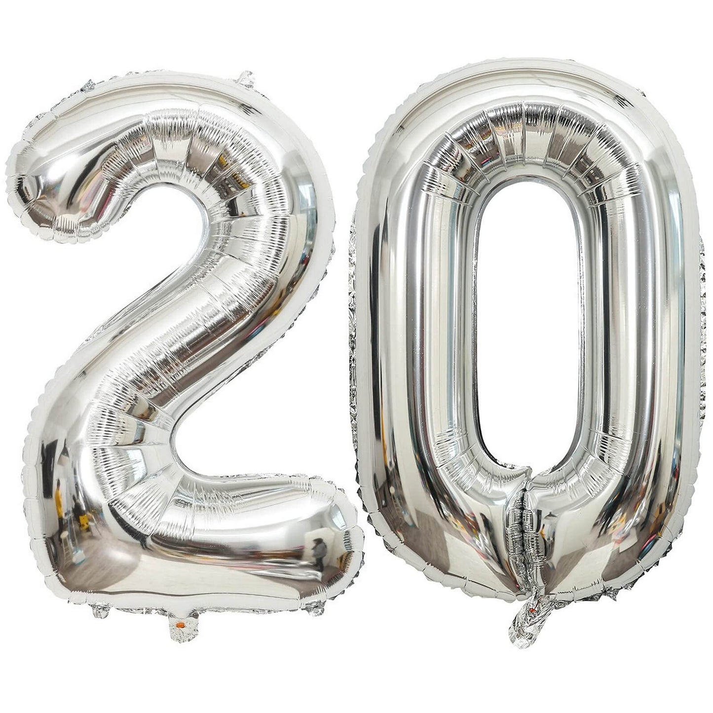 40 Inch Silver 20 Number Balloons Giant 20 Balloons Silver Birthday 20 Balloons 20Th Birthday Anniversary Party Decorations Supp