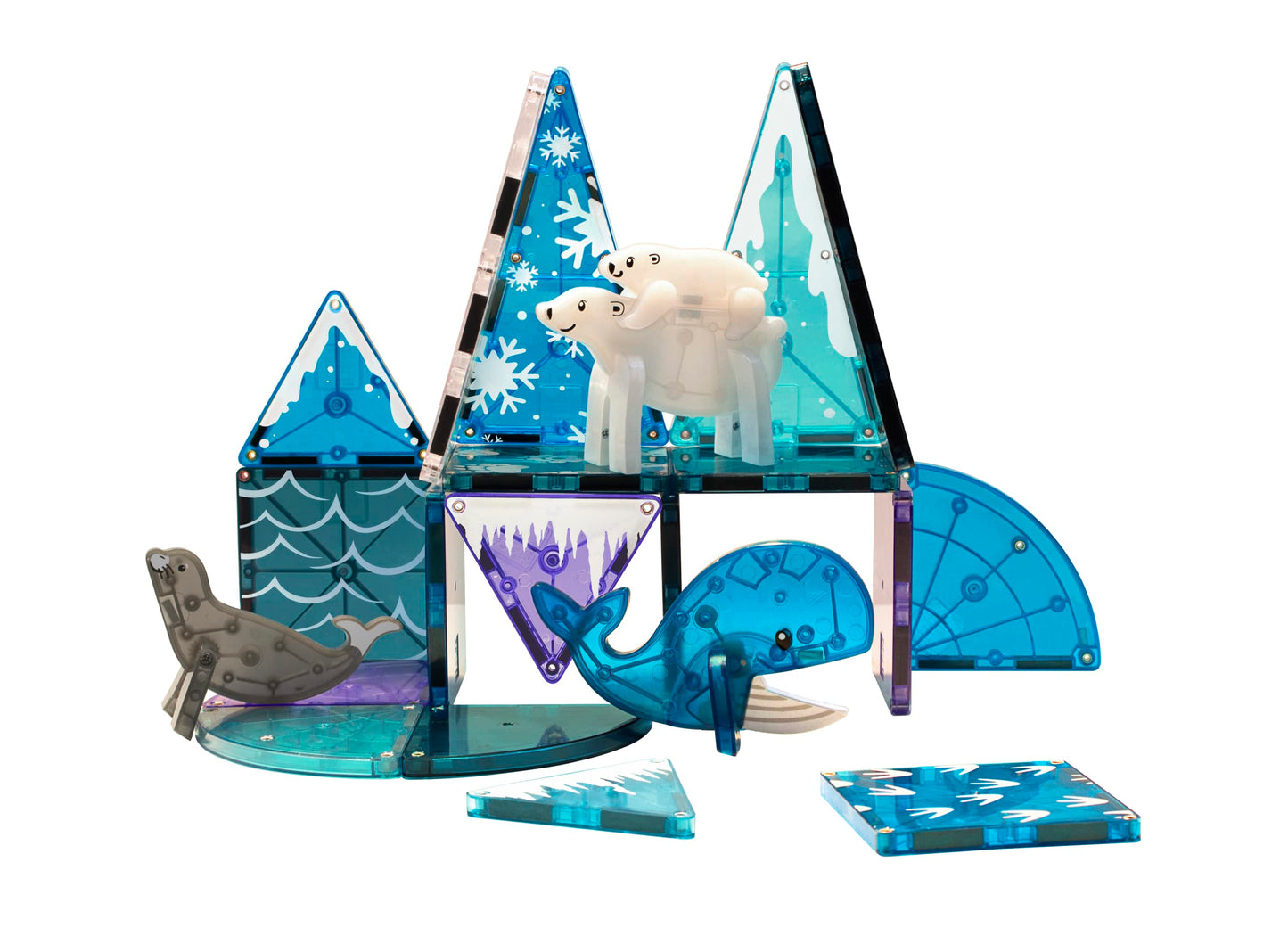 Magna-Tiles Arctic Animals 25-Piece Magnetic Construction Set, The Original Magnetic Building Brand