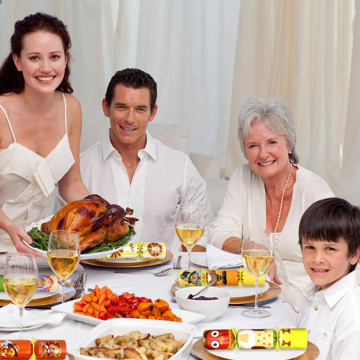 8 PC Thanksgiving Crackers Poppers Party Table Favors No Snap No Popping Fall Thanksgiving Games Activities for Family Kids with