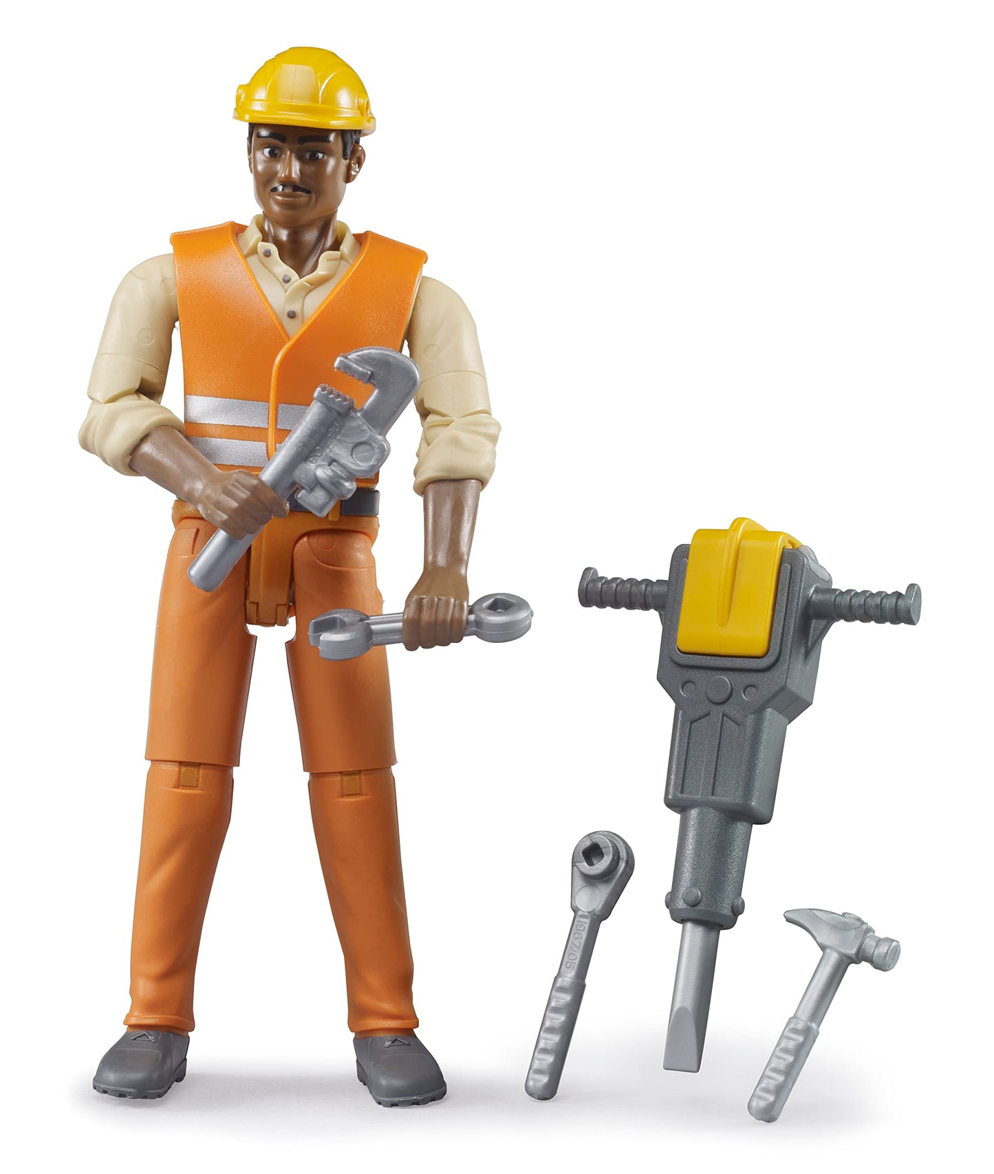 Bruder 60021 bworld Construction Worker Medium Skin with Accessories