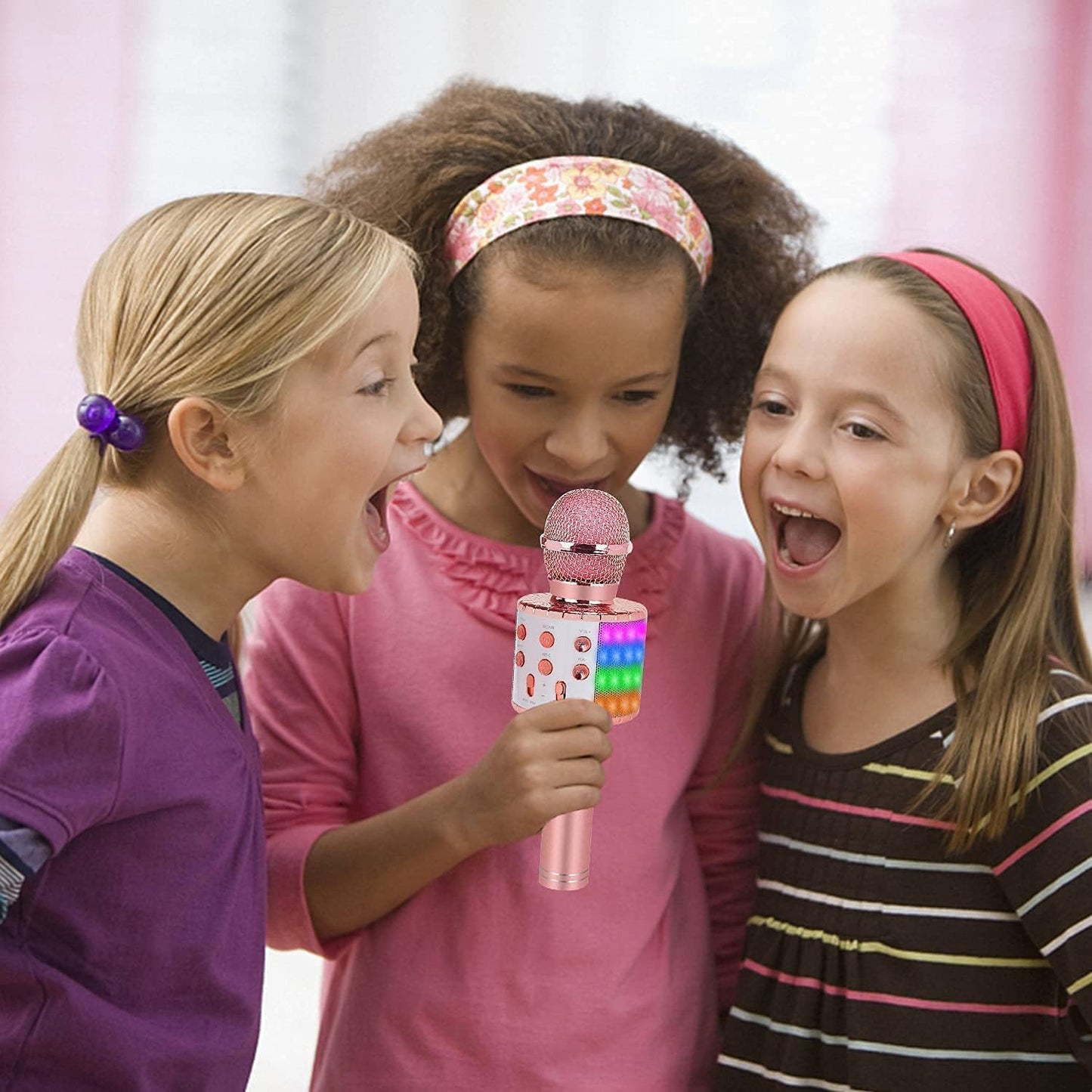 Toys For Girls Karaoke Microphone - Portable Wireless Bluetooth Karaoke Mic Machine With Flashlights, 3 4 5 Year Old Girl Birthday Gifts,Kids Toys For 6 7 8 9 10 Year Old Girl Stuff Teen