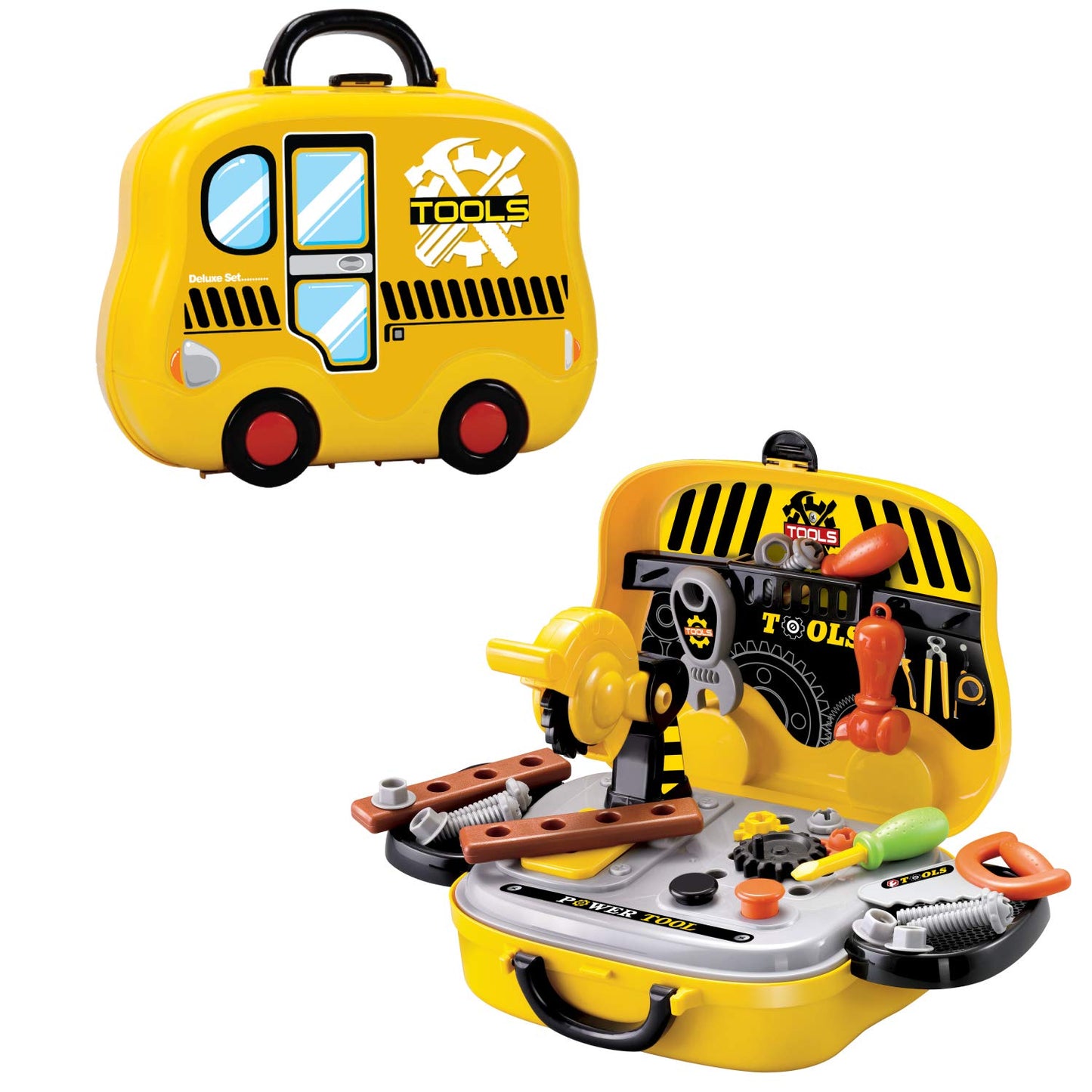 Toy Chef Kids' Pretend Tool Workshop Set - Screwdrivers, Hammer, Wrench, Screws & More Hand Tools for Boys & Girls - 31 Pieces C