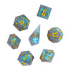 Cusdie Frosted Dice Sharp Edges Dnd Dice, 7 Pcs D&D Dice, Handcrafted Polyhedral Dice Set, For Role Playing Game Pathfinder(Grey