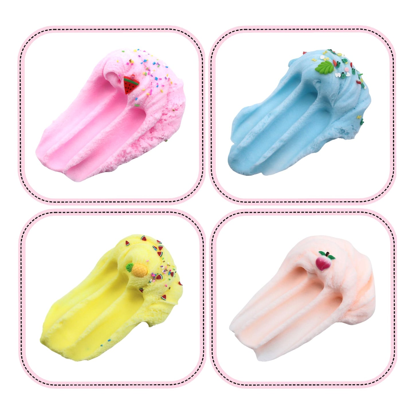 6 Pack Cloud Slime Kit,Birthday Gifts For Kids,Party Favor For Girls & Boys,Non-Sticky,Super Soft Sludge Toy