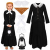 Panitay 6 Pc 1800S Colonial Costumes With Lace Cuffs Lace Collar Led Lantern For 100Th Day Of School Cosplay Party Girls Kids(X-