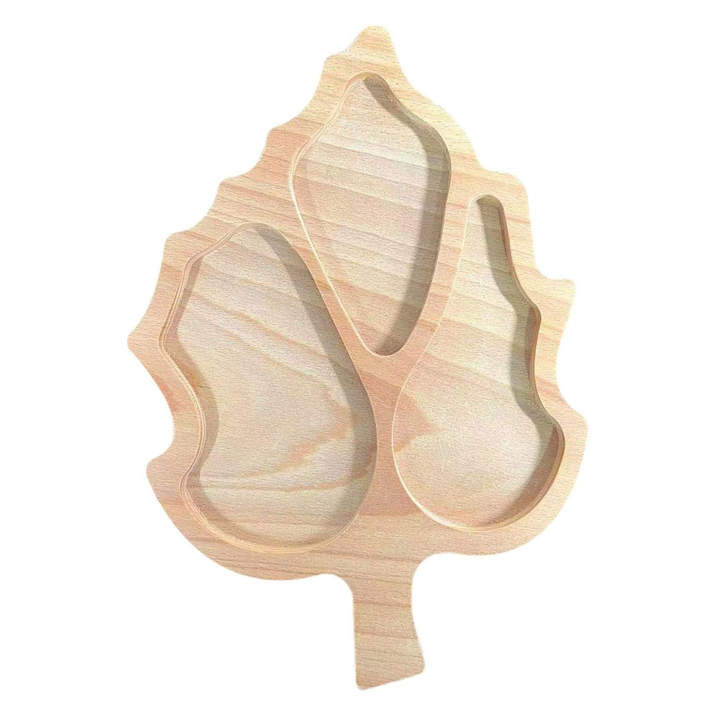 Ilsmysutra Natural Wood Montessori Sensory Tray Sensory Disc Educational Toys Preschool 32Cmx23Cm Leaf|Toys For Baby|Development
