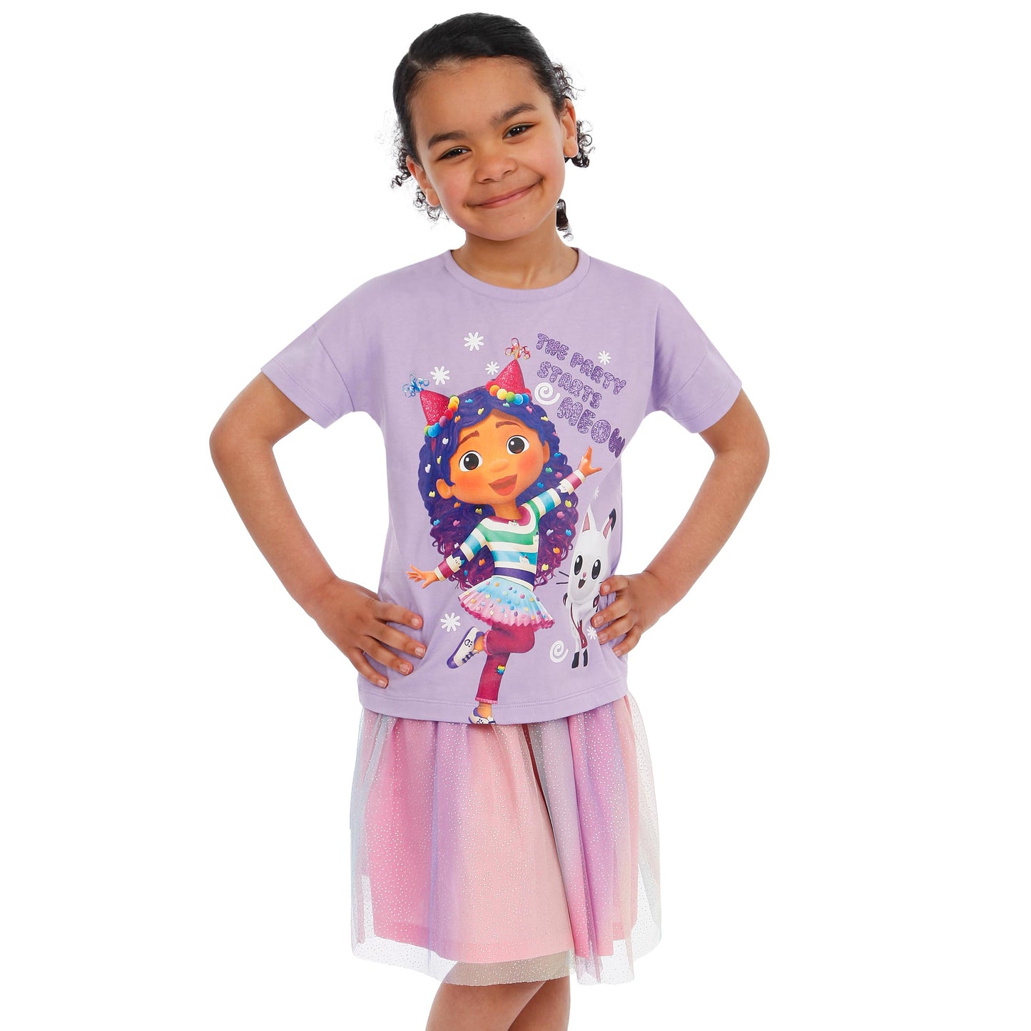 Dreamworks Gabby'S Dollhouse Girls Shirt And Tutu Skirt | Party Outfit | Girls Shirt And Glitter Skirt | Purple 8