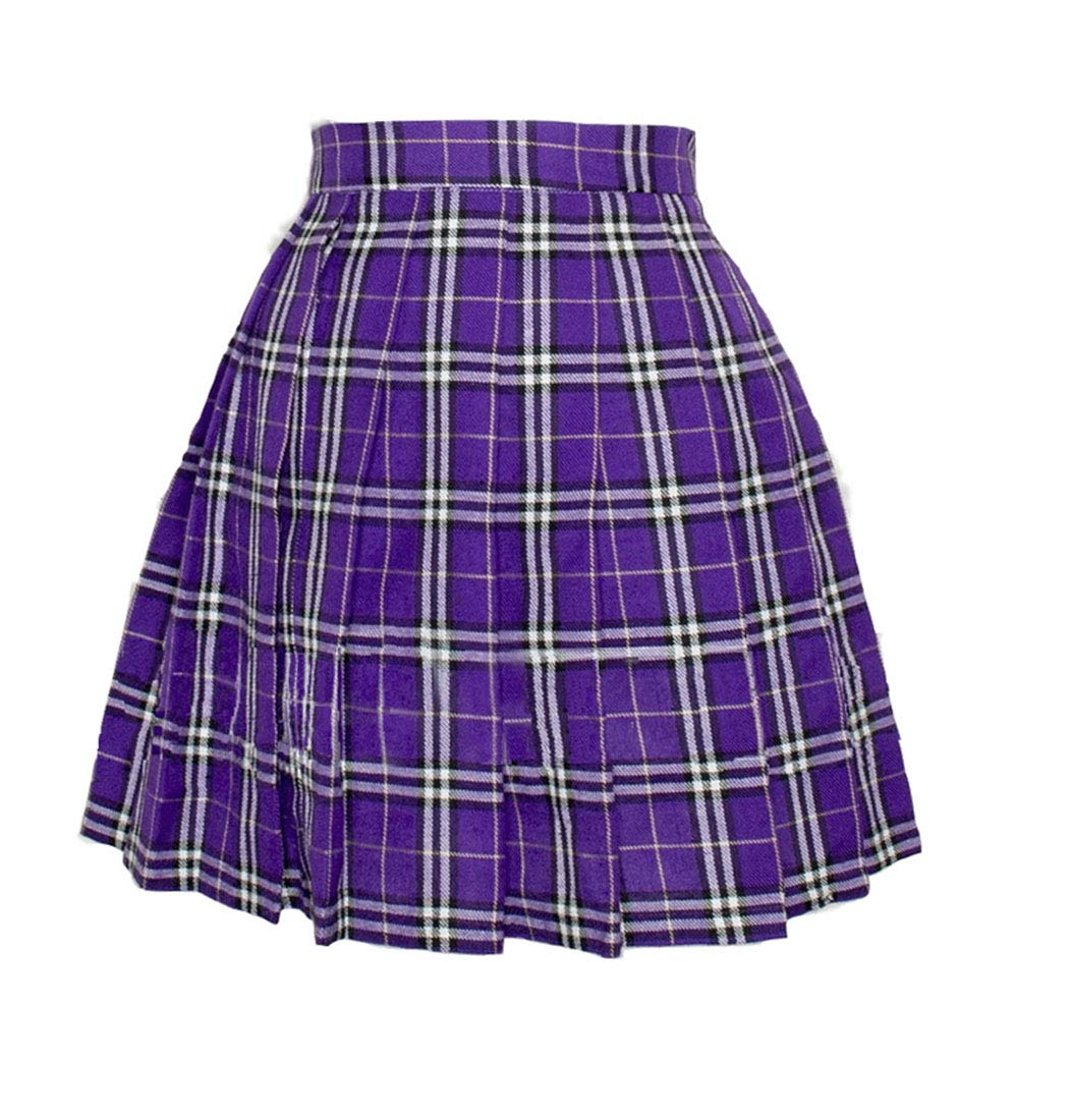 Beautifulfashionlife Child'S Ruffle Pleated Skirts Cosplay Costumes For Schoolgirl(Xs,Purple Mixed White)