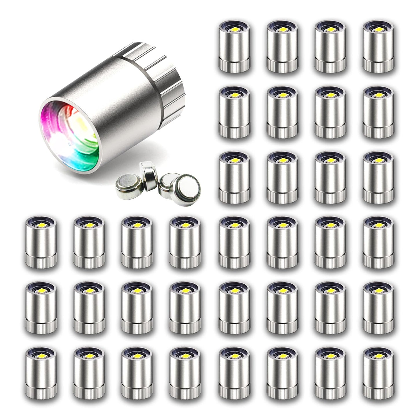 SUZEYAR 36 Pcs - Miniature Lights for Dollhouse,Miniature LED Lights for Handcraft,Mini Spot Lights Battery Operated, Tiny Decor