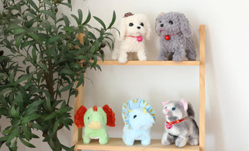 Cuteoy Walking Grey Cat Stuffed Animal Talking Wagging Nodding Educational Plush Kitty Toy Electric Interactive Animated Plushie