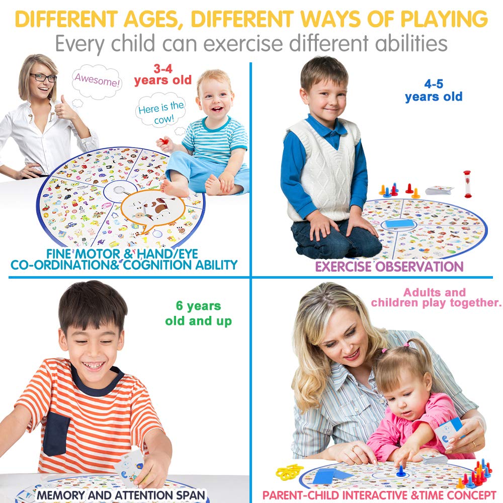 Vatos Board Game, Little Detective Card Game Memory Game Tabletop Game For Kids Families Party, Matching Game, Educational Toys For Kids Toddlers 3,4,5,6,7 Years Old Boys & Girls Gift