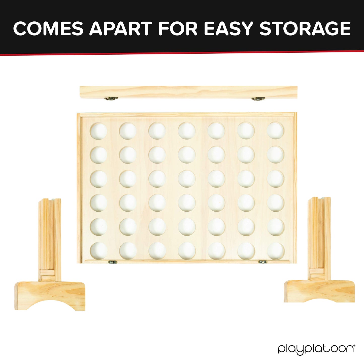 Play Platoon Giant Outdoor Games Connect 4 In A Row Wooden Four In A Row Game, 4 Connect Board Game Outdoor Game With Coins, Case And Rules
