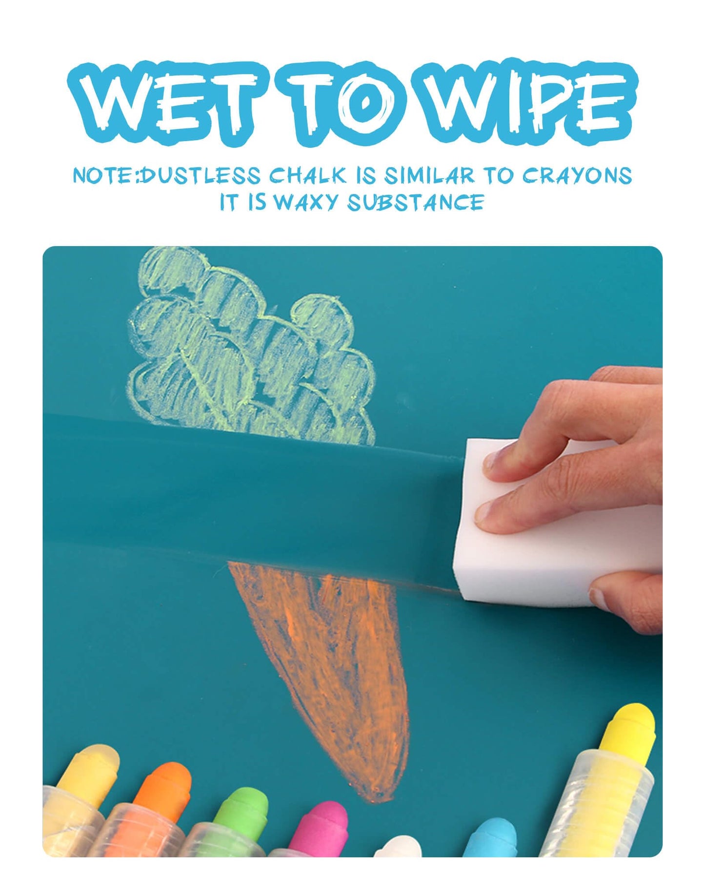 Newfamily Dustless Chalk For Kids, Colored Sidewalk Chalk With Holder,Non-Toxic Washable Toddlers Chalks Drawing Writing For Out