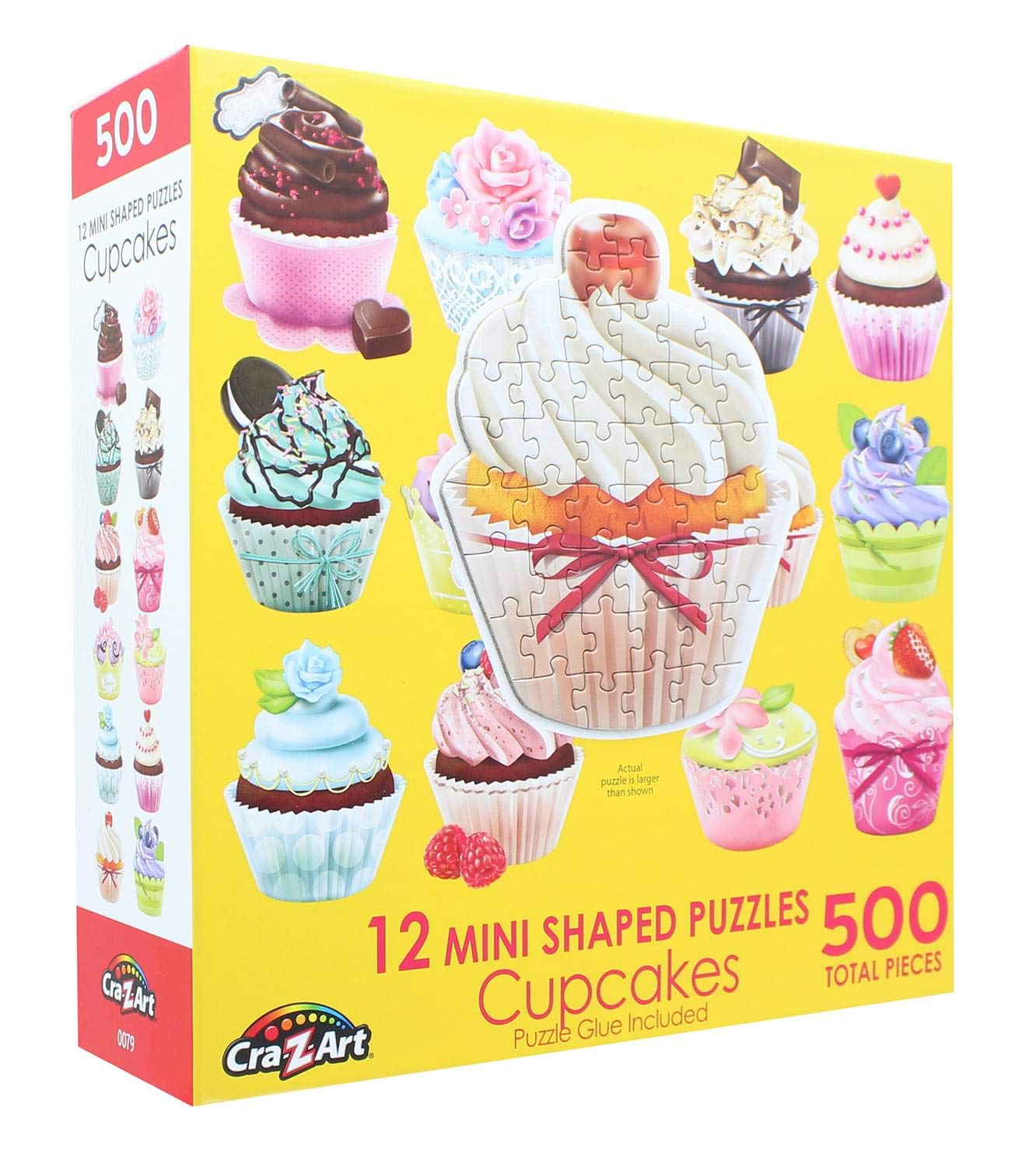 Lafayette Puzzle Factory Cupcakes 12 Mini Shaped Puzzles Total Of 500 Pieces By Lafayette Puzzle Company, Multi-Colored,0079Zzc