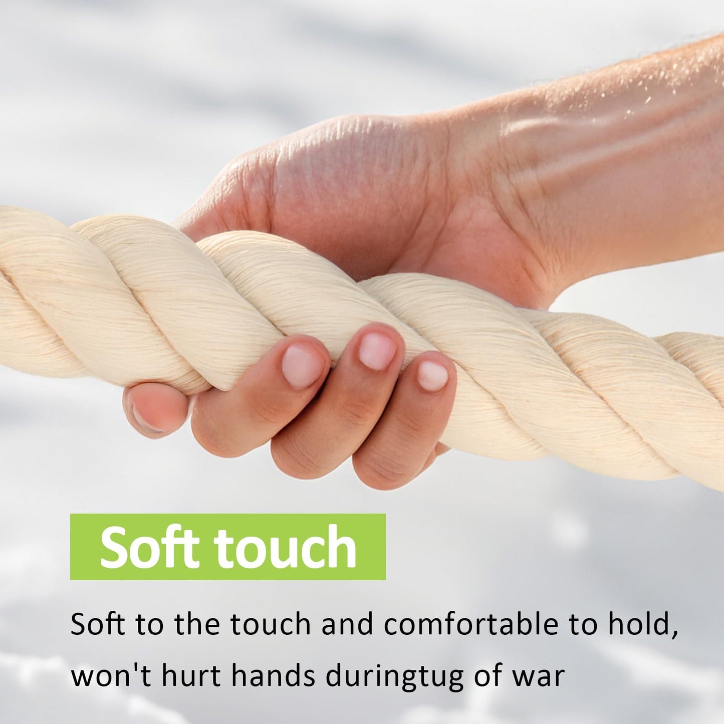 Thadavo Tug of War Rope with Flag for Kids and Adults, Soft Cotton War Rope for Field Day Family Reunion Birthday Party Games, O