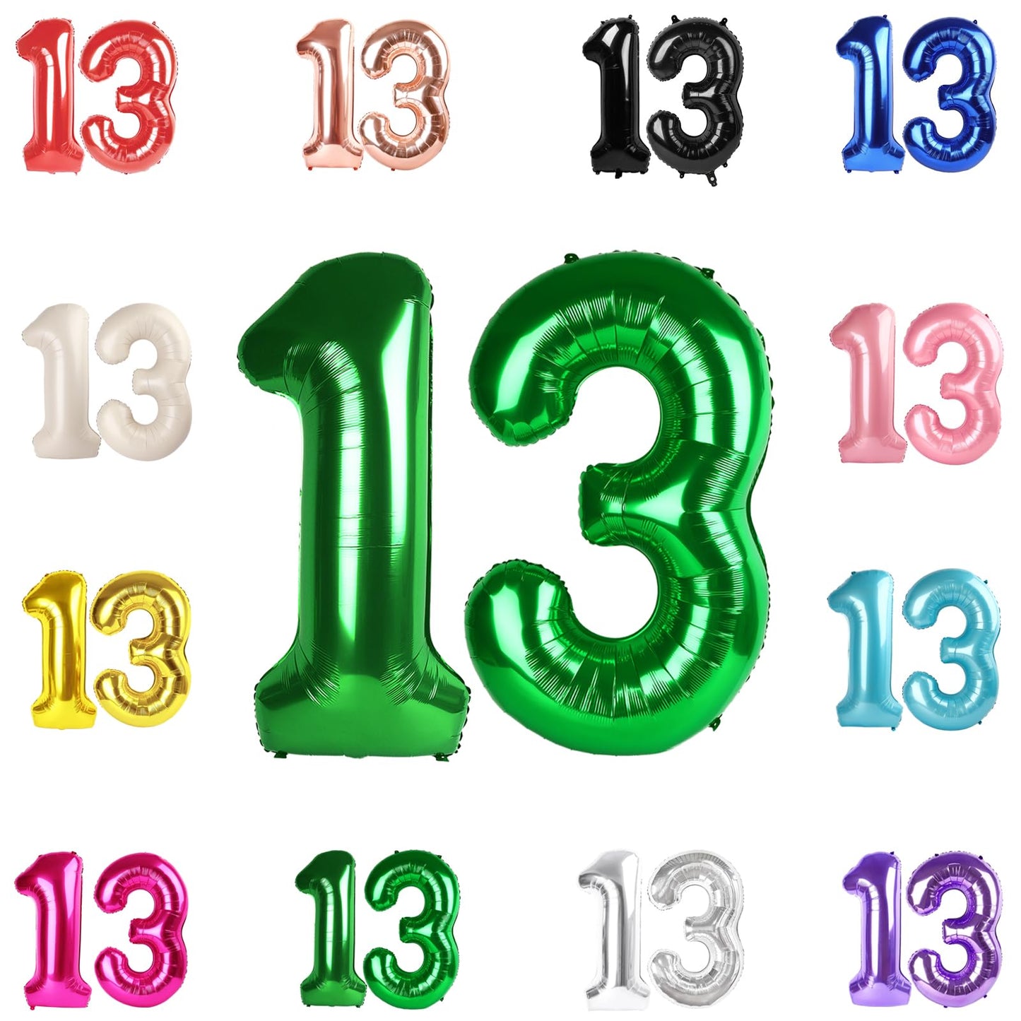 13 Balloon Number, Green Number 13Th 31Th Birthday Balloons 40 Inch, 13 Or 31 Years Old Green Birthday Decorations For Boys Girl