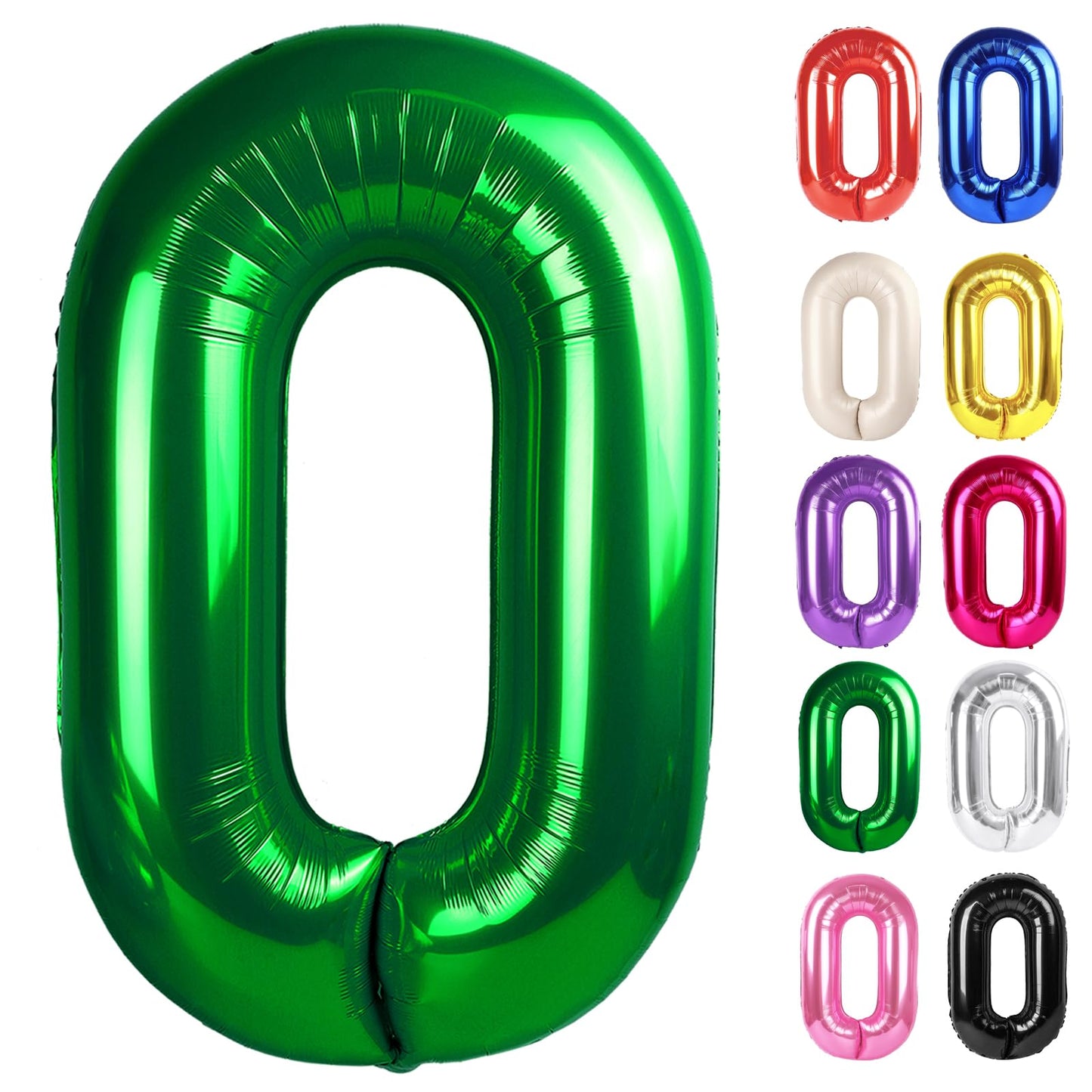Green Number 0 Balloon 40 Inch, 0 Balloon Numberfor 10Th 20Th 30Th 40Th 50Th 60Th Birthday Decorations, Green Party Supplies For