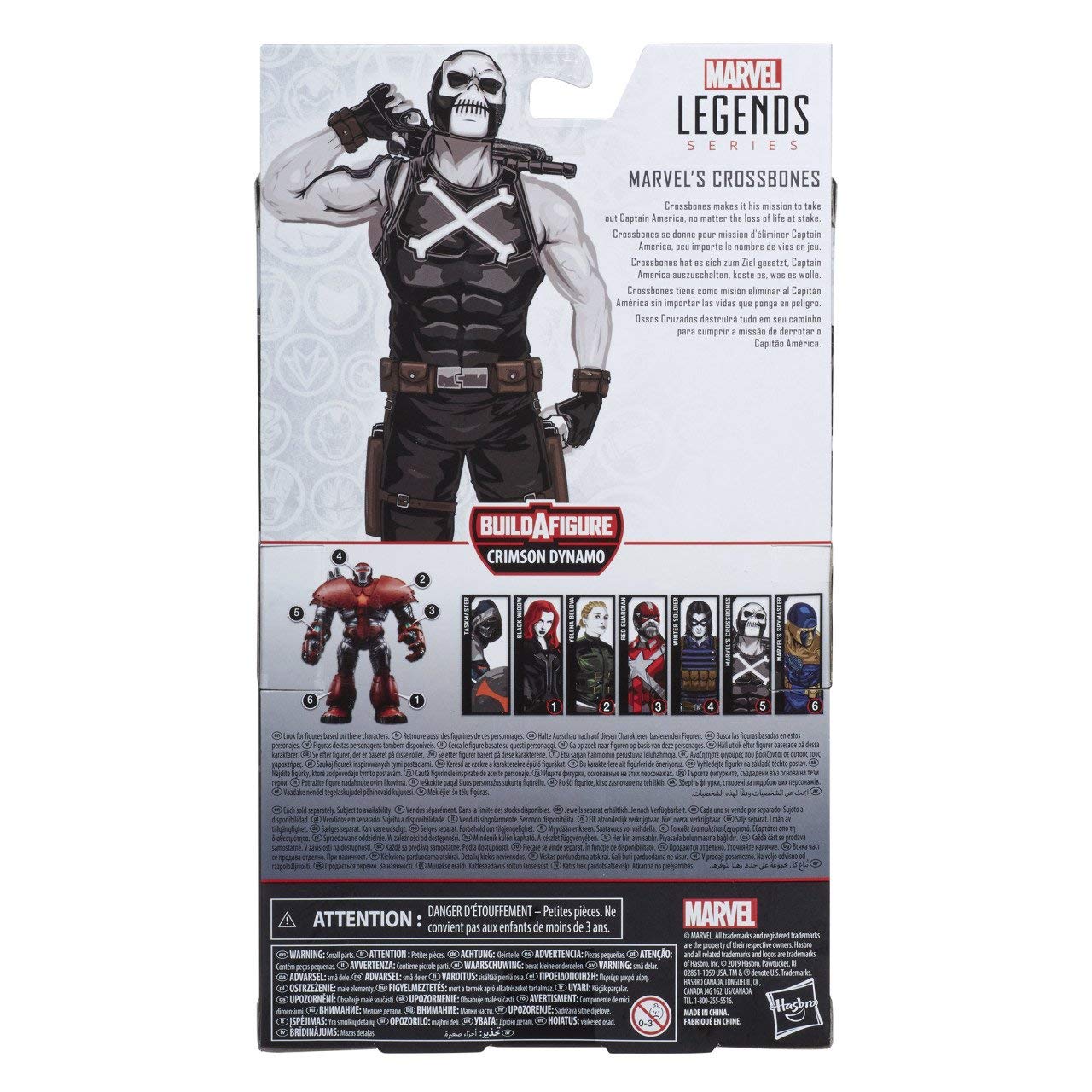 Marvel Hasbro Black Widow Legends Series 6-Inch Collectible Crossbones Action Figure Toy, Premium Design, 4 Accessories, Ages 4