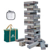 Apudarmis Giant Tumble Tower (Stack From 2Ft To Over 4.2Ft), 54 Pcs Pine Wooden Stacking Timber Game With 1 Dice Set - Classic Block Giant Outdoor Game For Teens Adults Family (Gray)