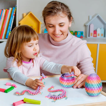 Tboline 3D Printed Dragon Egg, 3D Printer Full Articulated Crystal Animal Fidget Toy, Surprise Easter Mythical Pieces Dragon Toy