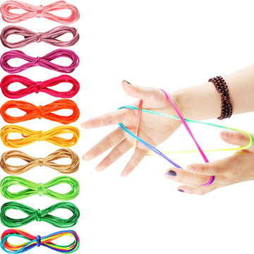Poen 10 Pieces Cats Cradle String Finger Game String Cats Cradle String Game Book Toy Supplies, 65 Inch Long, 10 Colors
