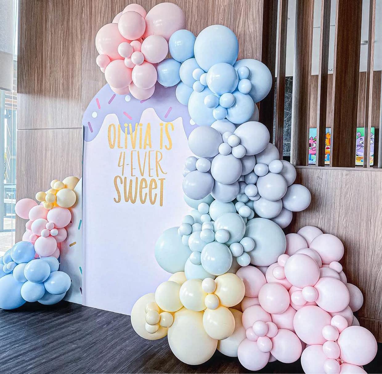 129Pcs Pink Rainbow Balloons Garland Arch Kit Double Stuffed Macaron Pastel Blue Balloons Garland Kit Yellow Balloons For Baby S