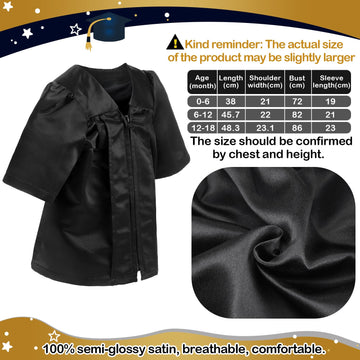 Cozypower Baby Graduation Cap and Gown for Infant Toddler Costume With Certificate for Preschool Nicu Gift (S(0-6 Months))