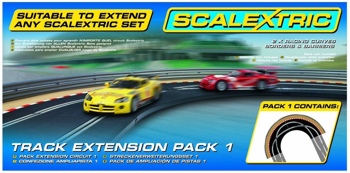 Scalextric C8510 Track Extension Pack - 2X Racing Curves Borders- Barriers, Large, Multi-Colored