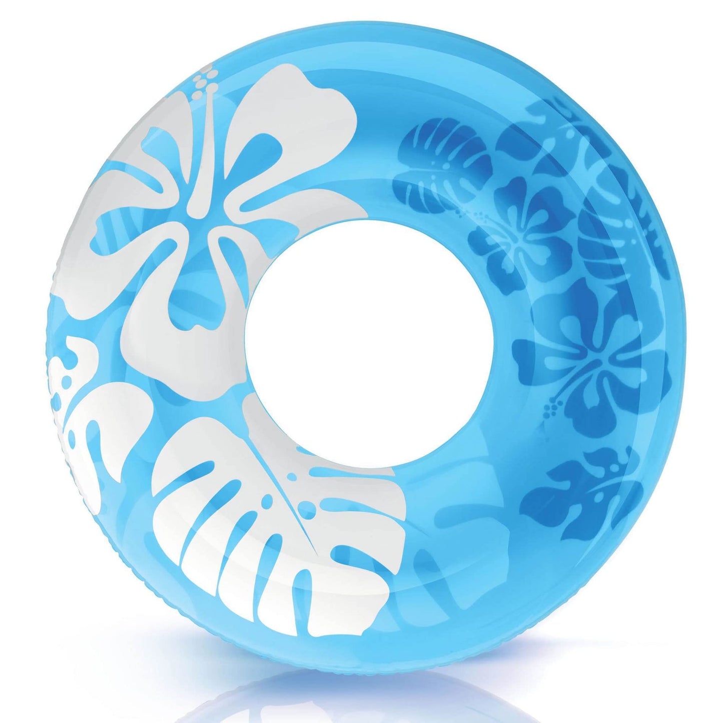 Intex 59251Ep Clear Tropical Inflatable Tube: Floral Graphic Design - 36'' Diameter - 132Lb Weight Capacity - One Tube - Color M