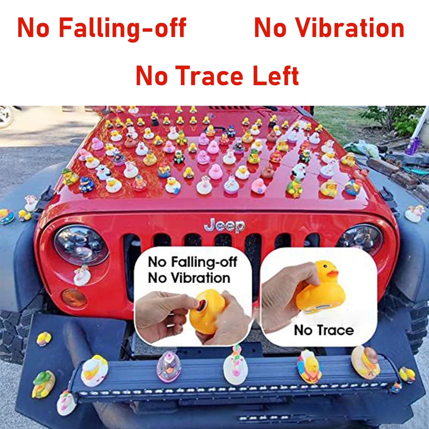 Generic 40Pcs Duck Plug - Rubber Duck Mount & Holder for Car Dash, Black, Includes Double-Sided Stickers, Perfect Gift for Car Lovers