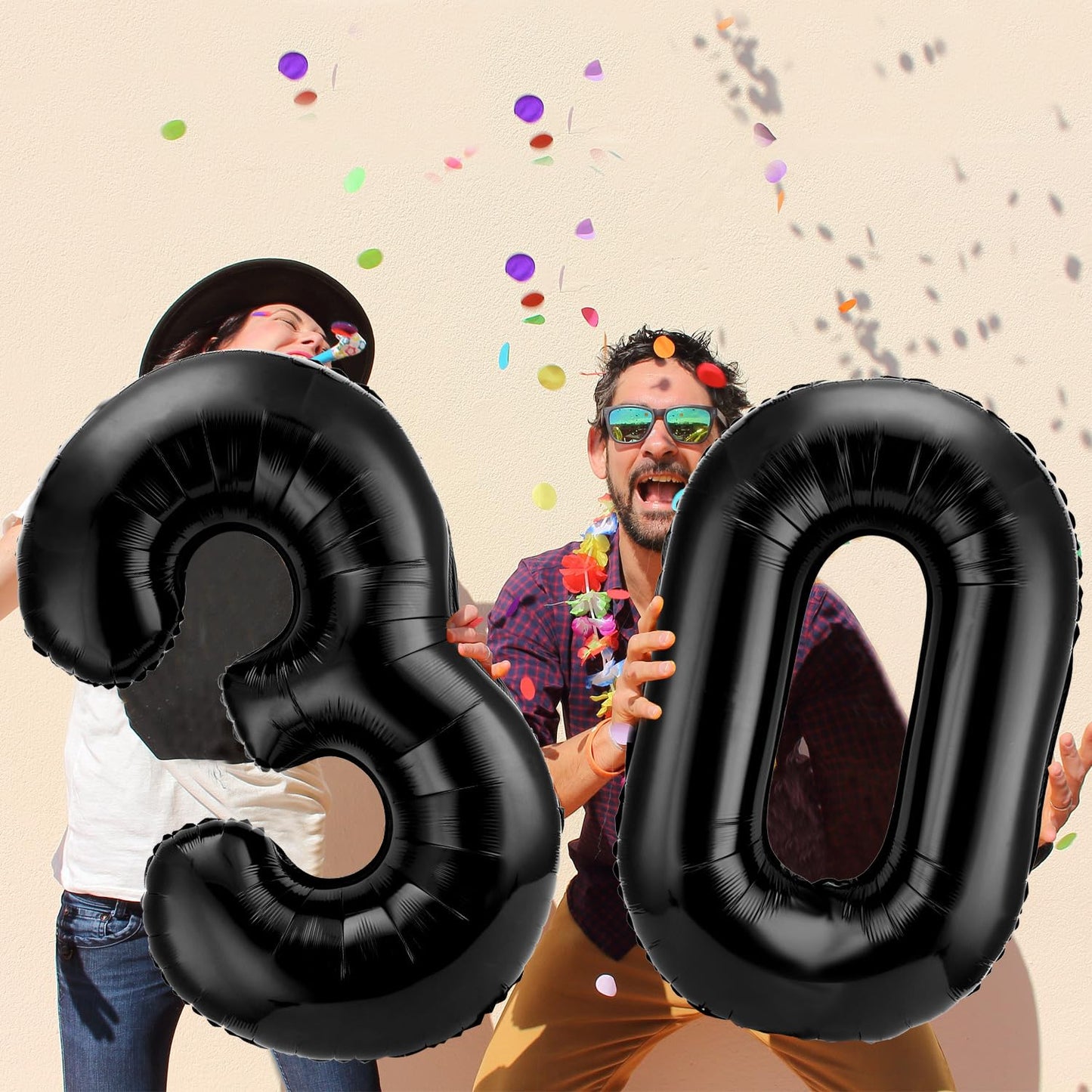 42 Inch Number 30 Balloons Jumbo 30 Foil Party Balloons Giant Number 30 Balloons For 30Th Birthday Party Decorations And 30Th Anniversary Event (Black)