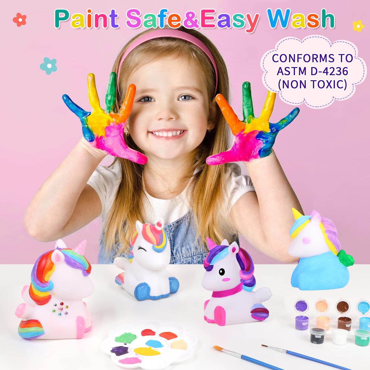 Dededa Paint Your Own Unicorn Night Light Art Kit, Arts And Crafts For Kids Ages 4-8,Unicorns Gifts For Girls Painting Kit Unico